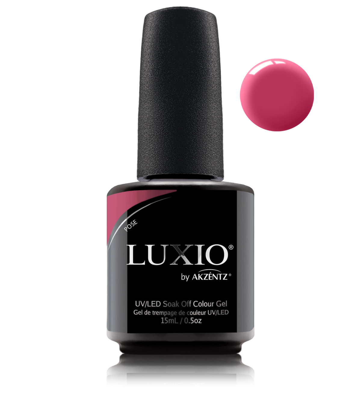 Akzentz Luxio Pose 15 mL color gel bottle with swatch