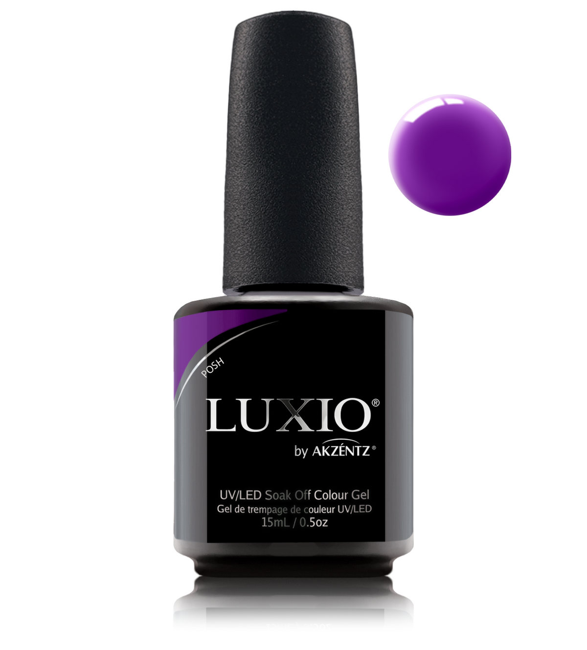 Akzentz Luxio Posh 15 mL color gel bottle with swatch