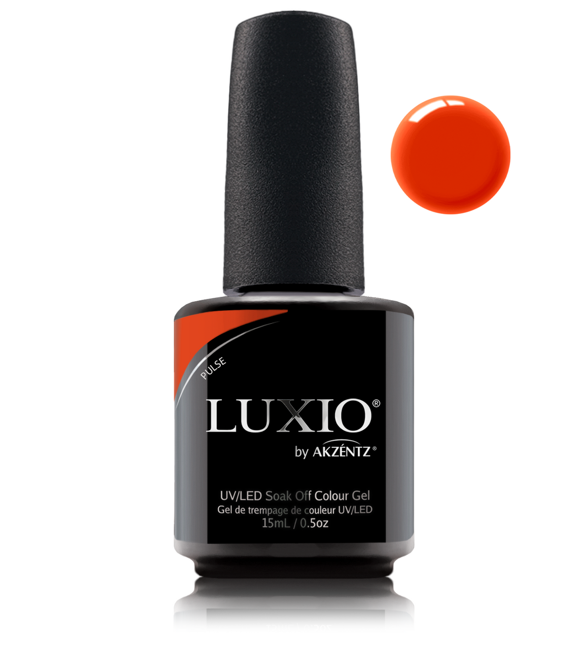 Akzentz Luxio Pulse 15 mL color gel bottle with swatch