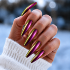 BEMI Bloom Chrome shown on long coffin nails