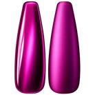 Glossy and matte Vivid fuchsia pink nail swatches for BEMI Chrome Chroma Fuchsia.