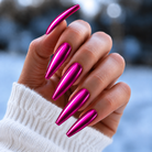 BEMI Chrome Chroma Fuchsia nails in a color photo.