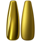 Glossy and matte Rich yellow gold nail swatches for BEMI Chrome Gold Mirror.