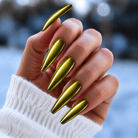 BEMI Halo Chrome shown on long coffin nails