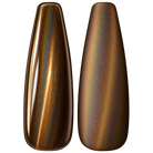 Glossy and matte Deep bronze brown with fine sparkle nail swatches for BEMI Chrome Rose Gold Holo.
