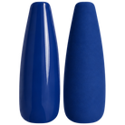 Glossy and matte rich cobalt blue nail swatches for BEMI Creami Amplify O11.