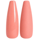 Glossy and matte soft warm coral nail swatches for BEMI Creami Bake Me Blush SS05.