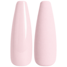 Glossy and matte pale peach blush nail swatches for BEMI Creami Ballet O25.