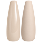Glossy and matte light peach nude nail swatches for BEMI Creami Bisou N09.