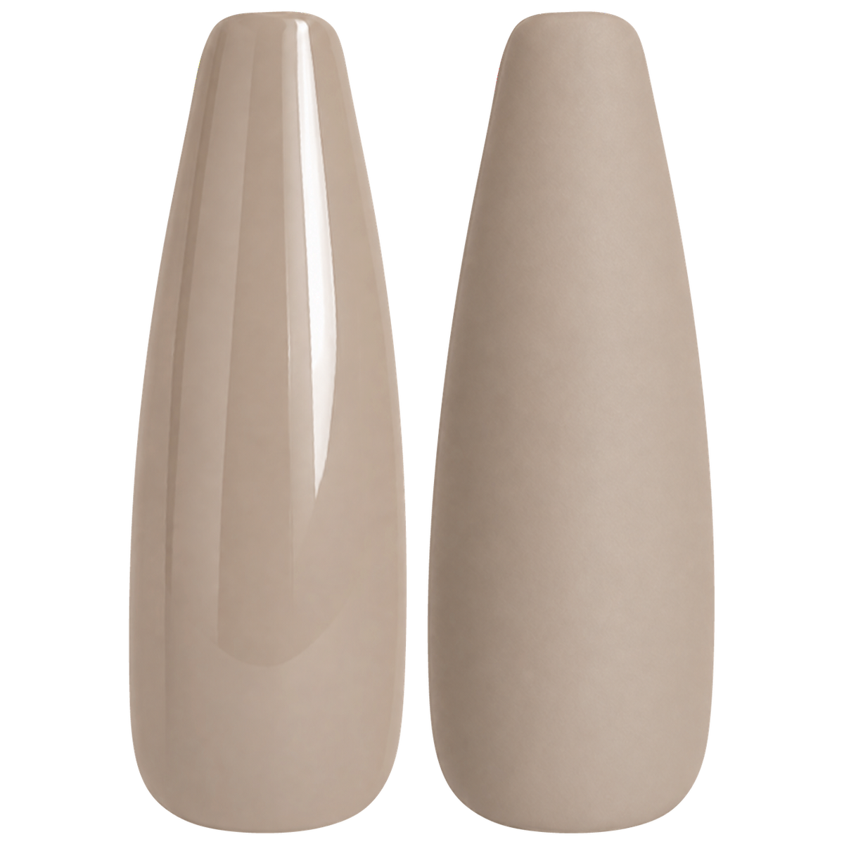 Glossy and matte neutral beige taupe nail swatches for BEMI Creami Dune N03.