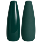 Glossy and matte deep forest green nail swatches for BEMI Creami Evermore F11.