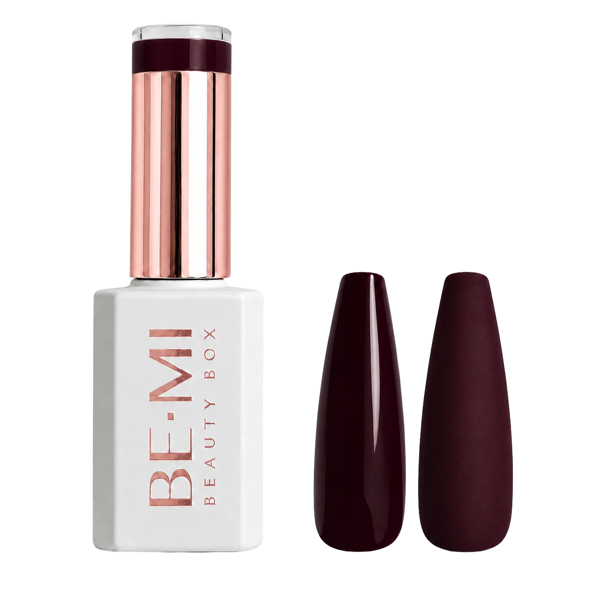 BEMI Creami Forbidden R06 blackened cherry wine gel polish bottle.