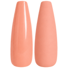 Glossy and matte soft peach coral nail swatches for BEMI Creami Guava O15.