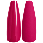 Glossy and matte intense fuchsia pink nail swatches for BEMI Creami Heartbreaker O30.