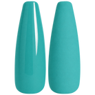 Glossy and matte soft turquoise nail swatches for BEMI Creami Lagoon O18.