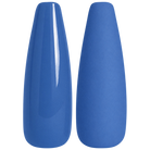 Glossy and matte blue periwinkle nail swatches for BEMI Creami Lucid O16.