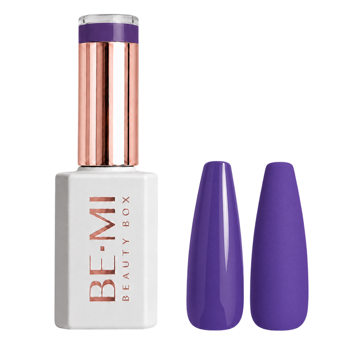 BEMI Creami Moxie O21 smoky medium purple gel polish bottle.