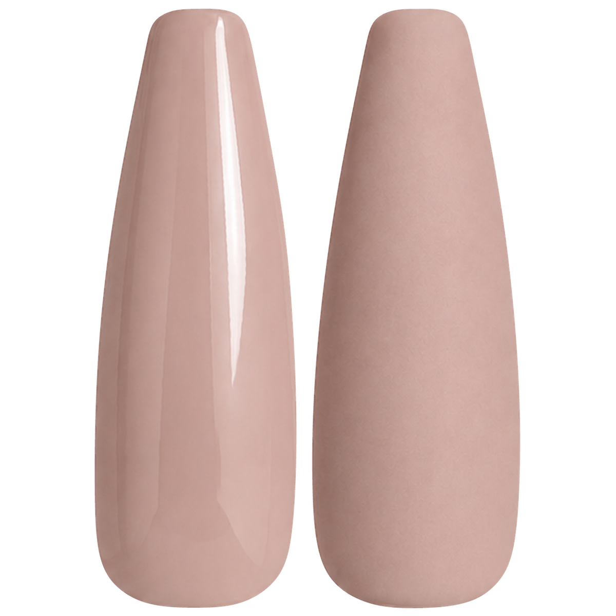 Glossy and matte muted blush nude nail swatches for BEMI Creami Muse N11.