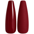 Glossy and matte deep cherry crimson nail swatches for BEMI Creami Rouge R03.