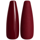 Glossy and matte dark wine red nail swatches for BEMI Creami Roulette R04.