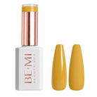 BEMI Beauty Box Creami Saffron F04 15ml gel polish bottle and color swatches