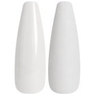 Glossy and matte clean opaque white nail swatches for BEMI Creami Spotlight W01.