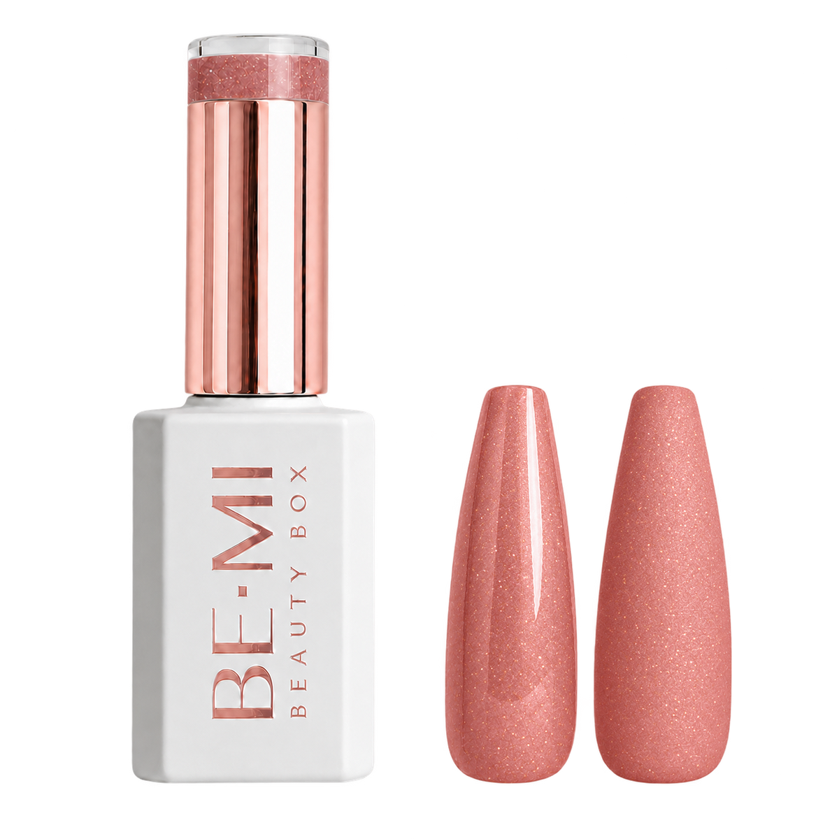 BEMI Creami Sundaze O26 shimmering orange coral gel polish bottle.
