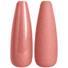 Glossy and matte shimmering orange coral nail swatches for BEMI Creami Sundaze O26.