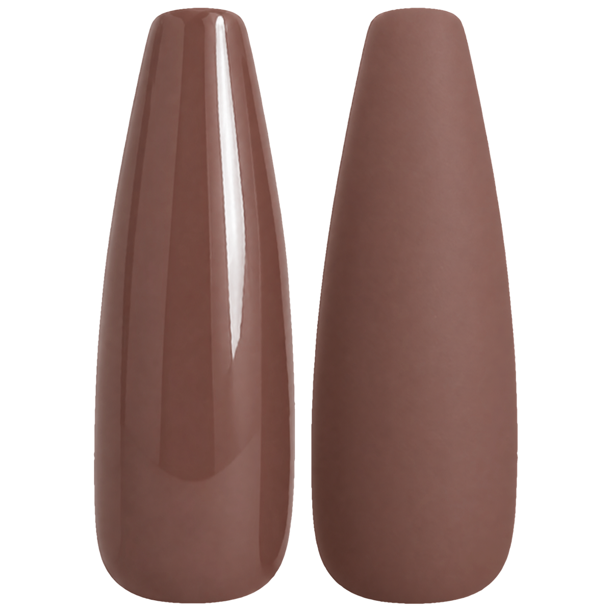 Glossy and matte deep chocolate brown nail swatches for BEMI Creami Truffle F06.