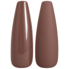 Glossy and matte deep chocolate brown nail swatches for BEMI Creami Truffle F06.