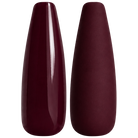 Glossy and matte deep burgundy nail swatches for BEMI Creami Vamp R05.