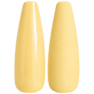 Glossy and matte warm yellow nail swatches for BEMI Creami Whip Happens SS02.