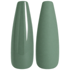 Glossy and matte muted olive sage nail swatches for BEMI Creami Wildling F01.