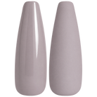 Glossy and matte soft gray taupe nail swatches for BEMI Creami Wisp P02.