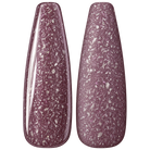 Glossy and matte Muted mauve purple nail swatches for BEMI Metal Leaf Blush.