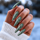 BEMI Metal Leaf Jade nails in a color photo.