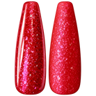 Glossy and matte Vivid cherry red nail swatches for BEMI Metal Leaf Miami.