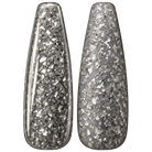 Glossy and matte Cool silver gray nail swatches for BEMI Metal Leaf Silver.