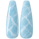 Glossy and matte Soft milky blue nail swatches for BEMI Quartz Blueberry.