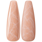Glossy and matte Soft peachy pink nail swatches for BEMI Quartz Peach.