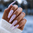 BEMI Quartz Taro nails in a color photo.