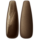 Glossy and matte Antique bronze gold with fine shimmer nail swatches for BEMI Shimmer Dusk.