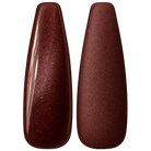 Glossy and matte Deep red brown with fine shimmer nail swatches for BEMI Shimmer Huntress.