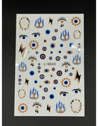 Coconoir Beauty Nail Decal Evil Eye Blue nail decal sheet