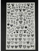 Coconoir Beauty Nail Decal Valentines Black #3 nail decal sheet