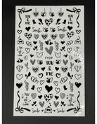 Coconoir Beauty Nail Decal Valentines Black #4 nail decal sheet