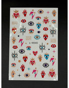 Coconoir Beauty Nail Decal Evil Eye Red nail decal sheet