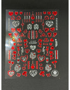 Coconoir Beauty Nail Decal Valentines Red #3 nail decal sheet