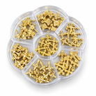 Coconoir Beauty gold Gothic cross nail charms in 70-piece organizer