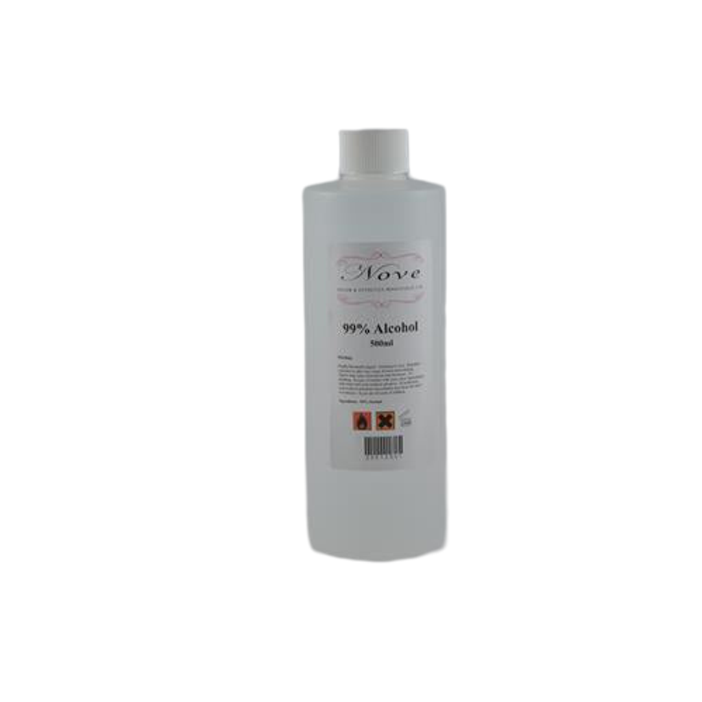Bottle of 99% alcohol on a white background